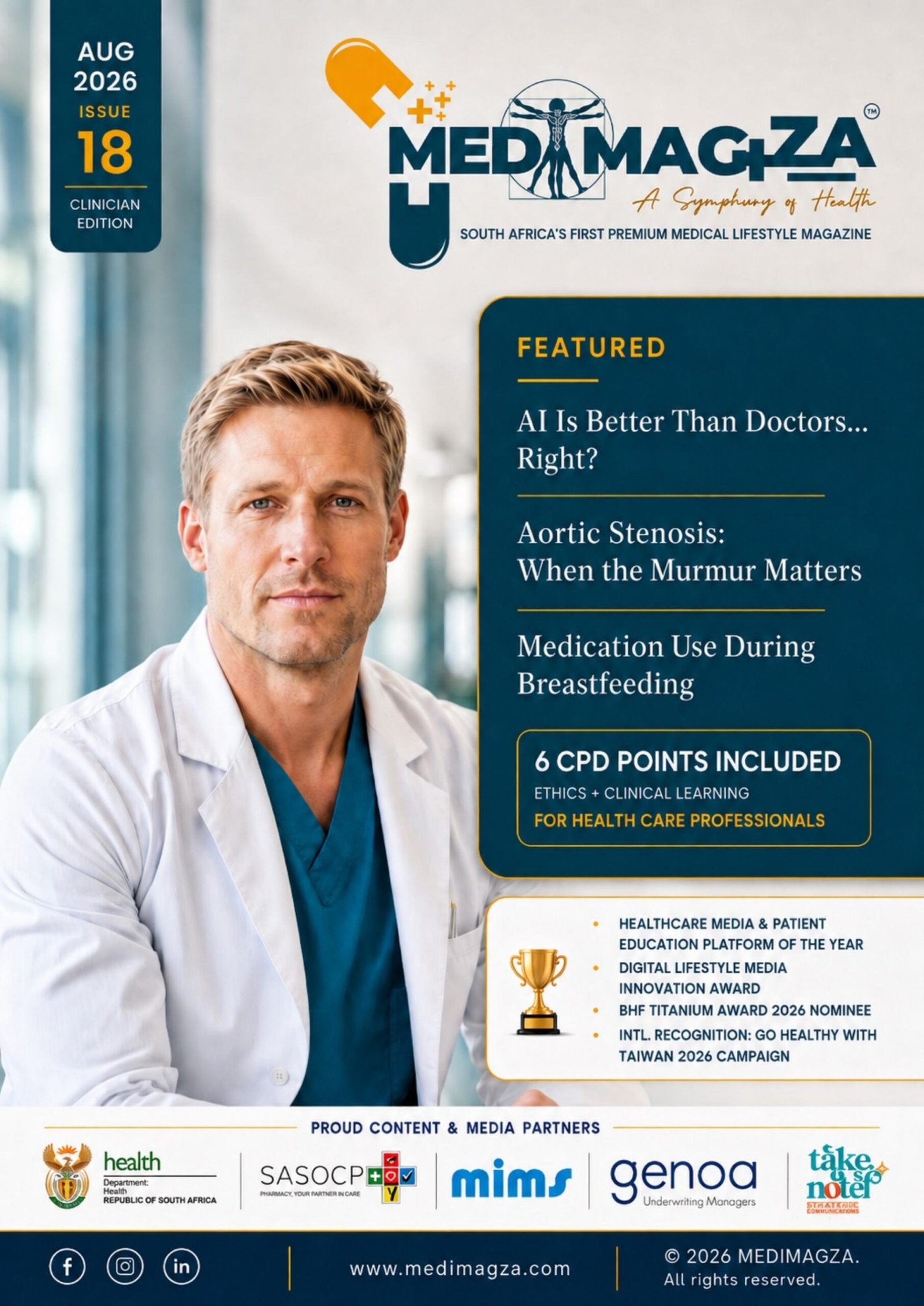 MEDIMAGZA August 2026 Clinicians CPD Edition cover, Issue 18